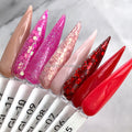 Factory Wholesale 2-in-1 Nail Acrylic Powder Nude Red Cover Pink Glitter Acrylic Dipping Powder Fast Dry Good Quality