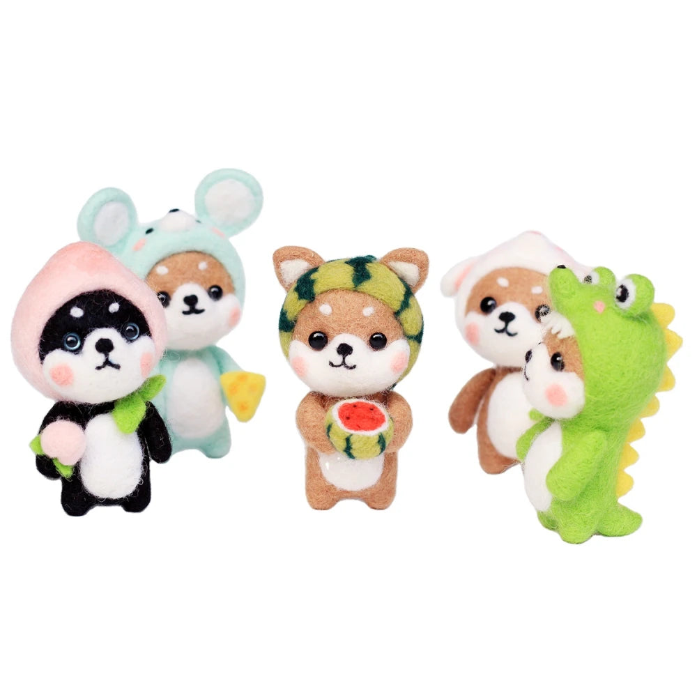 Needle Felting Handmade Novelty Starter Kit Wholesale Manufacturer Wool Felt Craft 3D Cartoon Animals DIY Plush Toy Miniature