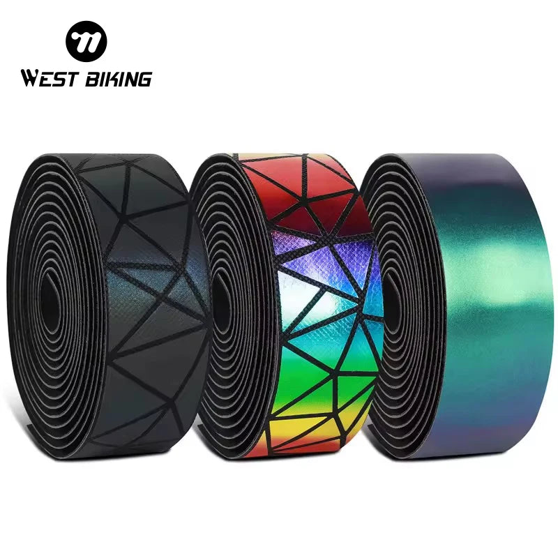 WEST BIKING Anti-slip Bicycle Handlebar Tape With Bar End Plug Professional Colorful MTB Mountain Road Bike Handle Bar Grip Tape