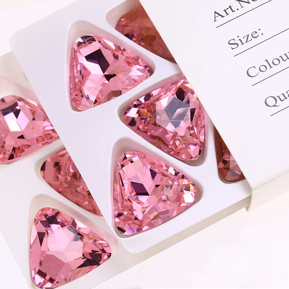Dongzhou High Quality 10MM Triangle Glass Rhinestones K9 Crystals Wholesale Lead-free Crystal Beads for Jewelry Diy Accessories