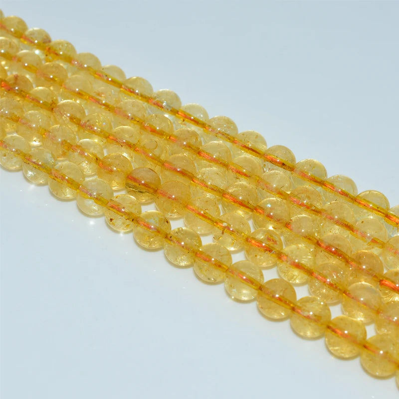 Trade Ansurance 4/6/8/10mm High Grade Natural Citrine Loose Beads