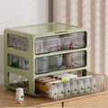 Sesame Drawer Type Partition Medicine Storage Cabinet Desktop Household Emergency Pills Organizer Storage Box & Bin