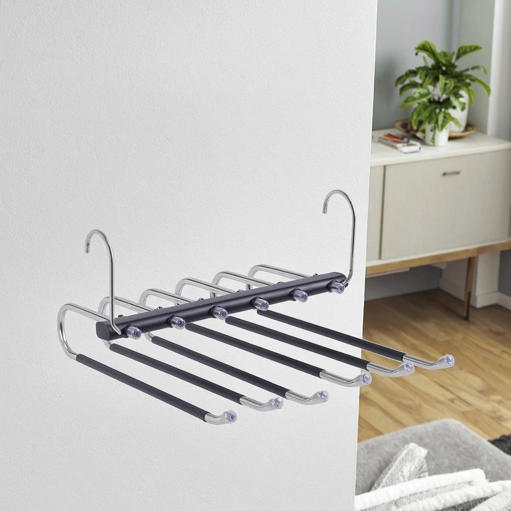 6-Rod Multi-Functional Clothes Organizer with 360Â° Rotation for Small Space Optimization