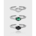 New Simple Design Colored Cubic Zircon S925 Sterling Silver Rings for Women  JLB0041