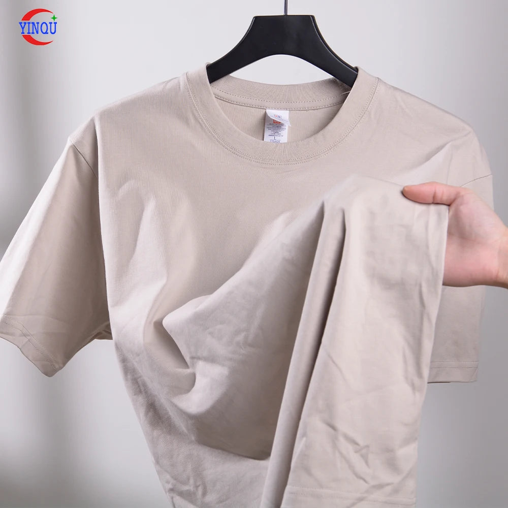 YinQu Wholesale Men Blank T-shirt Custom Quality Cotton Loose Drop Shoulder Oversized T Shirt