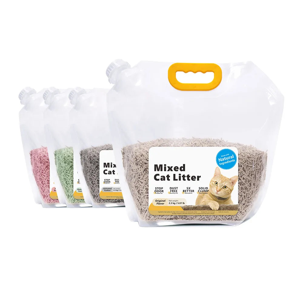 OEM Customize 6L Multi Fragrance Dust-Free Fast Clumping Mixed Bentonite Tofu Cat Litter