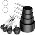 Color Box Stainless Steel Handle Measuring Cup Measuring Spoon 8-pcs Set with Scale Measuring Spoon Measuring Cup Spoon Set