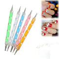 Professional 5pcs Double-Ended Nail Art Design Gel Polish Liner Brushes Carving Pen for Nail Drawing and Dotting Tools