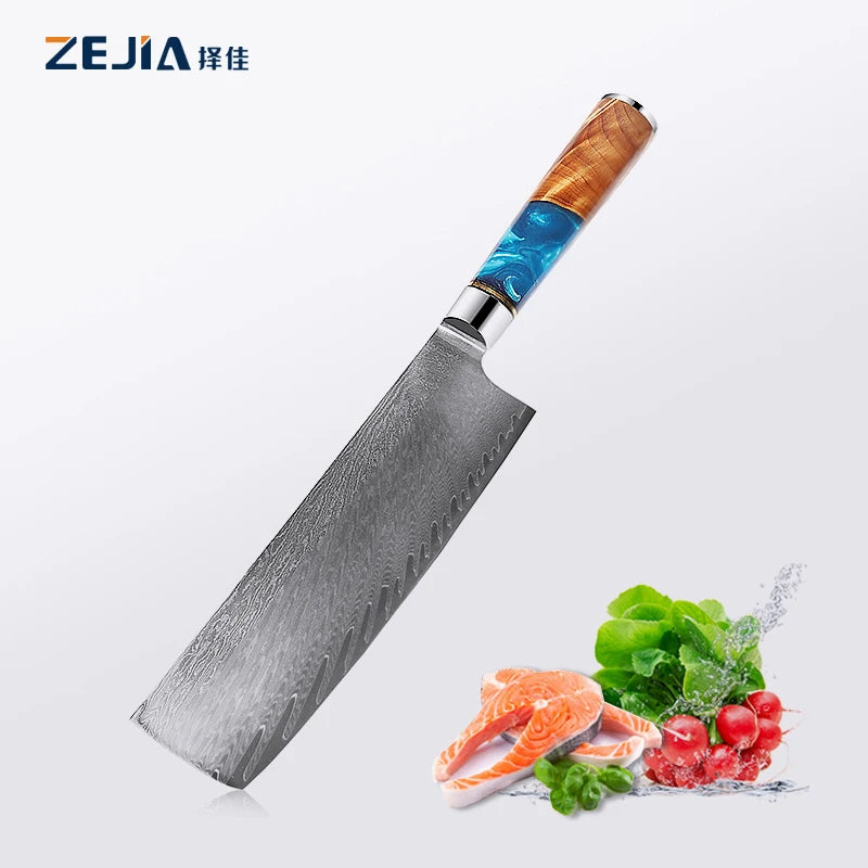Factory Directly Damascus Knives Pakistan Handle Knife Kitchen 7 Inch Nakiri Knives for Sale