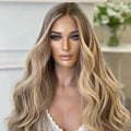 Blonde Highlight Colour Cuticle Aligned Human Hair Transparent Swiss Lace Front Wigs With Baby Hair