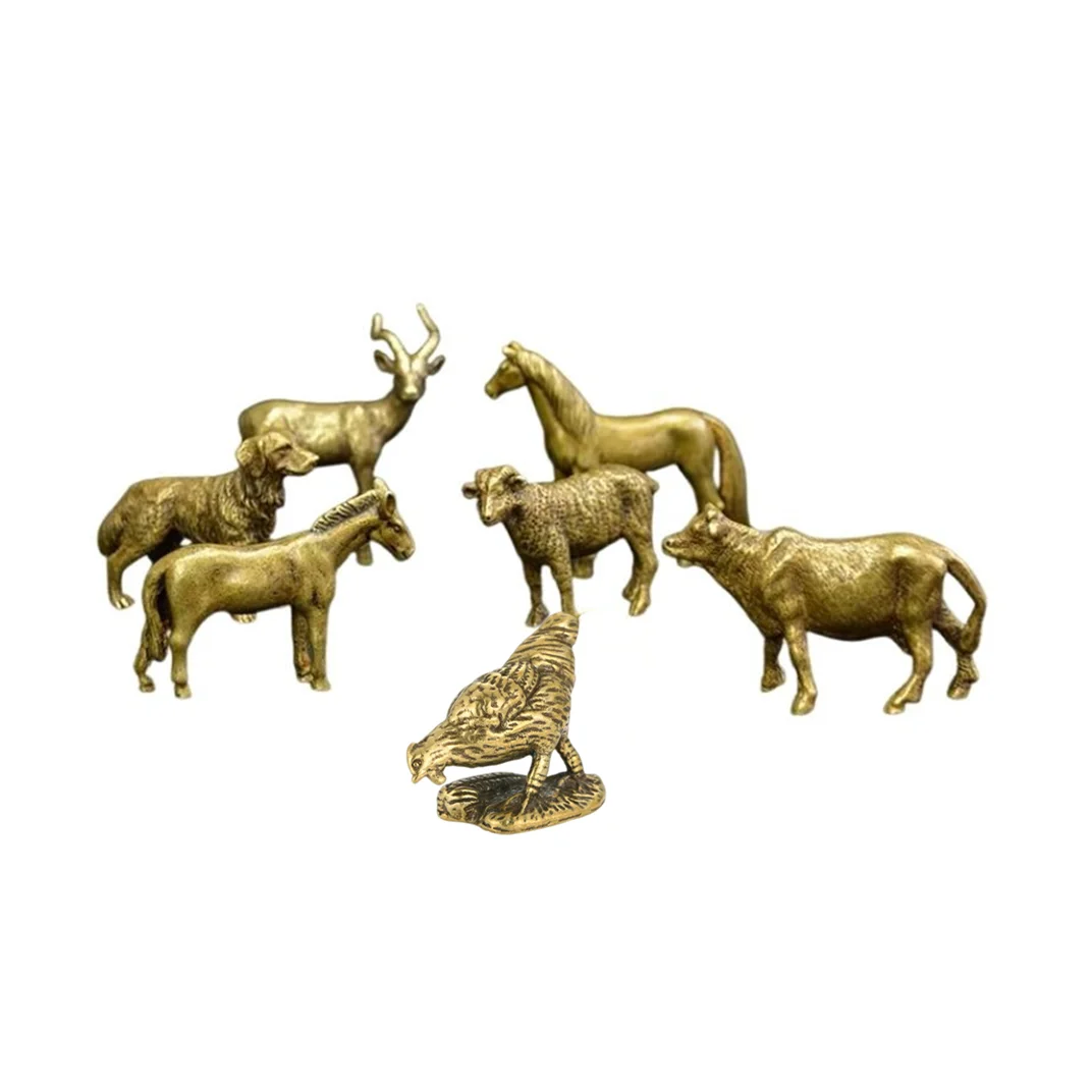 Cast Brass Ornaments Animal Statues Decorative Statues  Copper  Dogs Horses Sheep