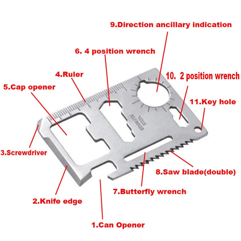 2022 New Product Design Professional Outdoor Multi-function Card Knife Survival Multi-purpose Portable Card-type Tool Kit