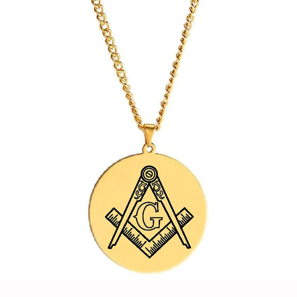The Symbolism of Freemasonry Square and Compasses Hudson Morris Masonic Lodge Laser Engraved Stainless Steel Pendant Necklace