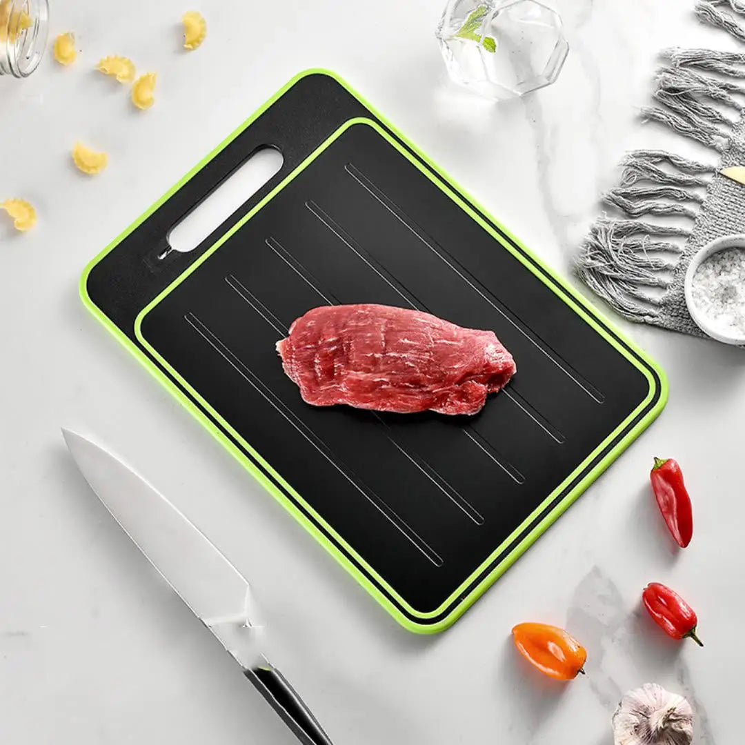Multi-Purpose Kitchen Use 4 in 1 Cutting Board Aluminum & Plastic Cutting Board Thickened Edge for Quick-Defrosting Beef