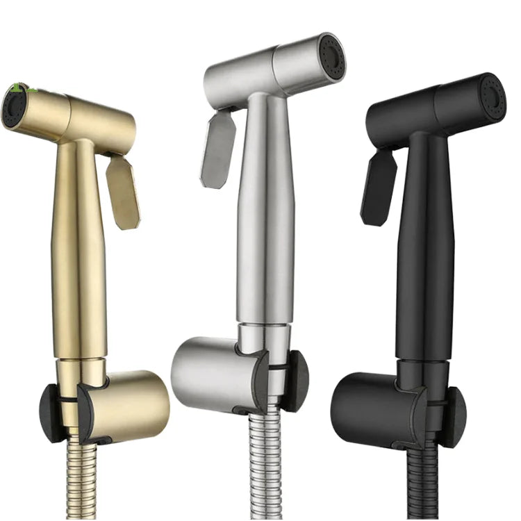 KEGAO Matte Brushed Gold Stainless Steel Single Handle Toilet Bidet Sprayer for Bathroom and Kitchen Use Toilet Bidet Sprayer