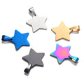 25x24mm DIY Jewelry Finding High Polished Accessories Custom Laser Engravable Blank Stainless Steel Star ID Fine Pendant Charm