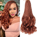 French Curl Crochet Braids Goddess Box Braids Crochet Hair With Bouncy Wavy Ends Pre Looped Synthetic Hair Extensions