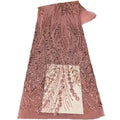 Blush Pink Embroidery Floral Beaded Lace Fabric Nigerian Luxury Wed Lace Fabric