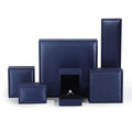 Wholesale Custom Logo Royal Blue Pu Leather Jewelry Packaging Earrings Pendant Bracelet Bangle Wedding Ring Box
