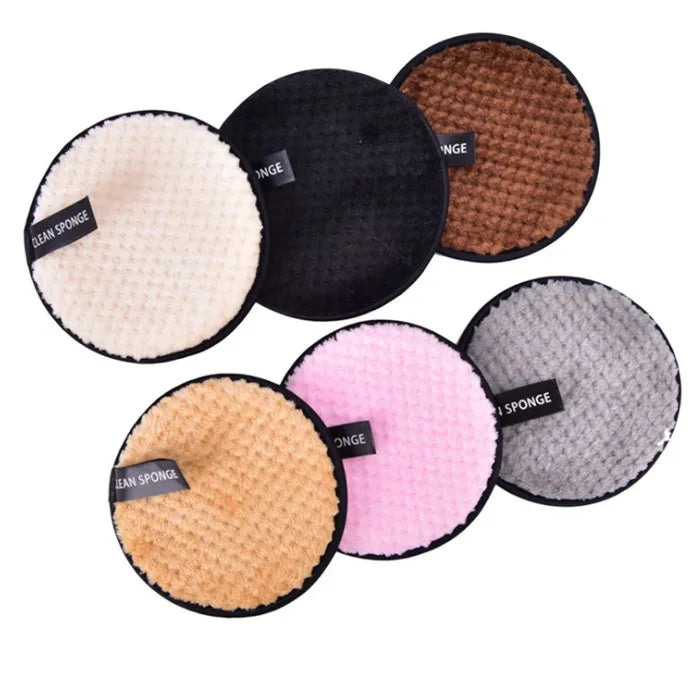 Makeup Remover Pads Reusable Microfiber Makeup Removal Rounds Puff Washable Eco-friendly Soft Facial Eye Skin Wash Puffs