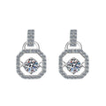XEZ011 Luxury Hollow Lock Design 925 Sterling Silver Fine Jewelry Fashion Round Cut Moissanite Stud Earrings Women Fine Jewelry