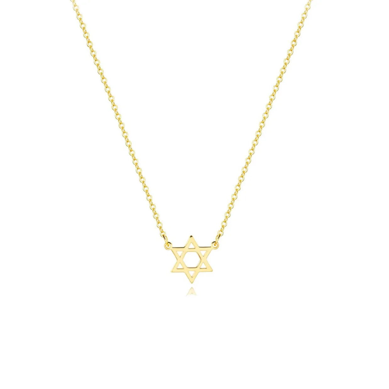 TINY Exquisite Stainless Steel Hexagonal Star Necklace David Star Single-layer Stainless Steel Couple Gift Necklace