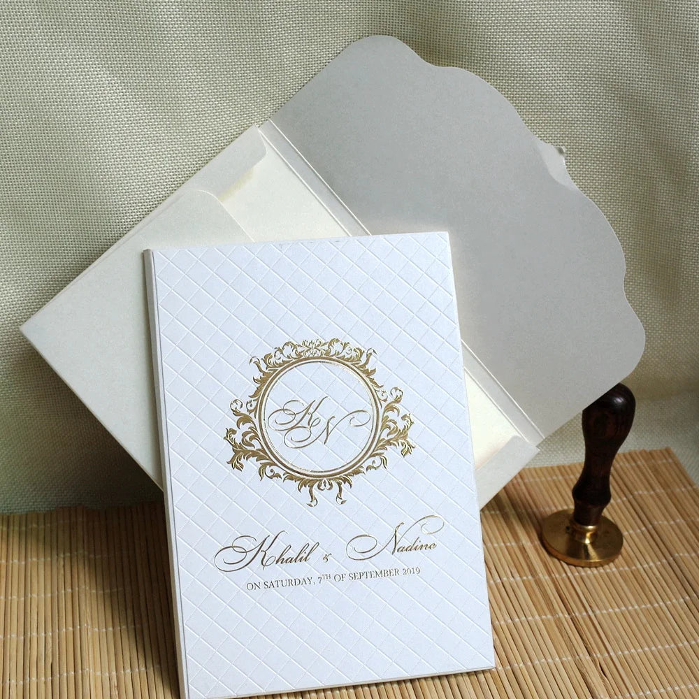 Wholesale Booklet Cardboard Embossing Carte D'invitation Wedding Invitation Card