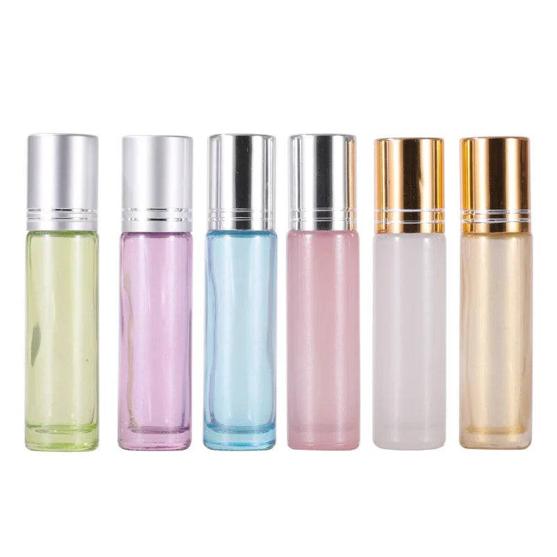 10ml Perfume Essential Oil Bottles Roll on Bottles With Silver Lid Gold Lid