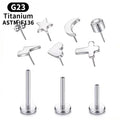 Gaby Push Pin ASTM F136 Titanium Labret Piercing Rings Lip Rings with Diamond Threadless Titanium Body Jewelry