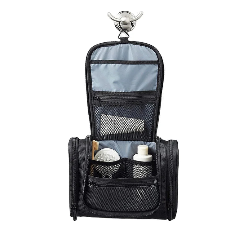Hanging Travel Toiletry Bag Large Makeup and Toiletries Organizer Kit with Metal Hook for Men Women