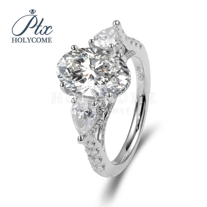 Special Design  Moissanite Jewelry 10k White Gold Loose OVAL Cut Moissaanite Diamond Engagement Ring