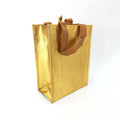 Ruthbag Simple Solid Color Laser Film Tote Bag Hot Stamping Non-Woven Fabric Medium Shoulder PP Webbing Handle for Shopping