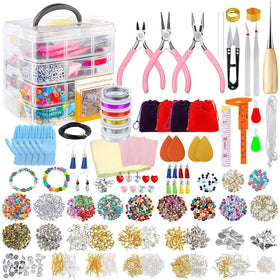 XIMAI Repair Tool Jewelry Making Supplies Kit With Accessories Jewelry Pliers Findings and Beading Wires