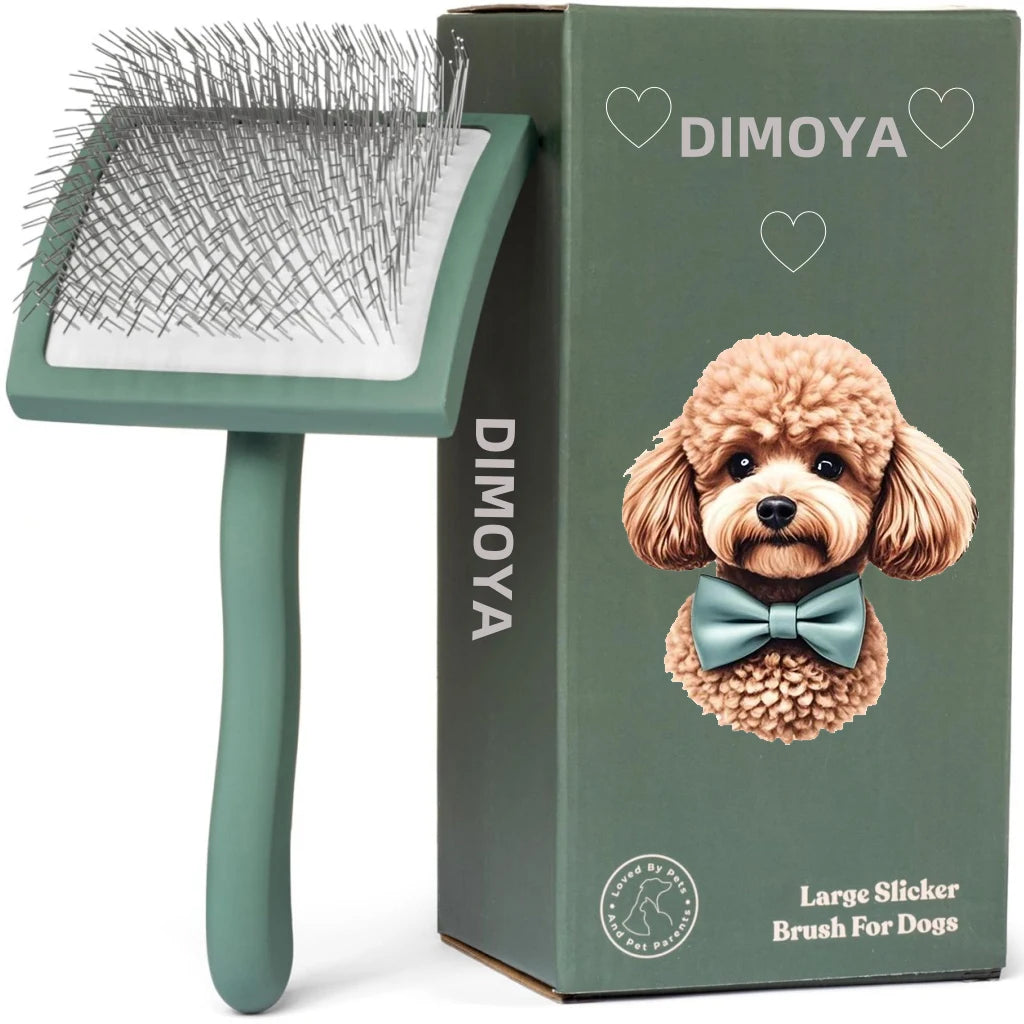 Custom Dog Brush for Long Haired Dogs Poodles Golden Doodles Large Dog Slicker Brush Pet Grooming Wire Brush and Deshedding