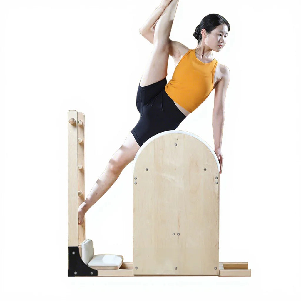 Fitness Home Gym Use Wooden Maple Pilates  Ladder Bucket Equipment Foldable Handles Pilates Reformer Barrel for Pilates Chair
