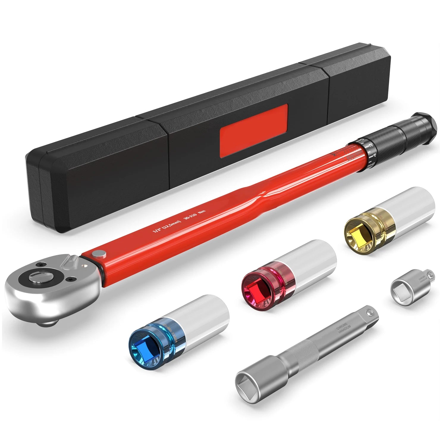 YUHANG 1/2\" Torque Wrench Set/Kit 17.19 21mm Wheel Lug Nut Sockets Extension Bar DIY Grade Carbon Steel OEM Customization
