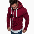 Hot Sale Solid Color Hoodie Long Sleeve Cardigan Casual Loose Men Hoodies