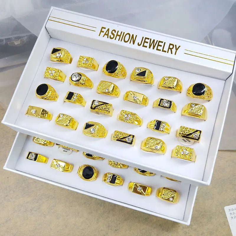 Mixed Men's Gold Color Ring for Wholesale NX2107057