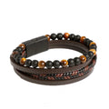 Wholesale New Fashion Unisex Hand-Woven Natural Obsidian Beaded Bracelet Trendy Charm Bracelets for Wedding Anniversary Gift