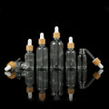 Skincare Glass Vials Bottles 30/50ml Clear Essential Oil Frosted Glass Bamboo Lid Oil Amber Glass Dropper Bottle