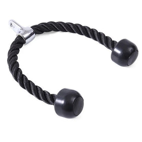 70cm Heavy Duty 2.5cm Dia Stainless Steel Gym Workout Tricep Rope Rubber and Nylon Strength Training Pull Down Feature