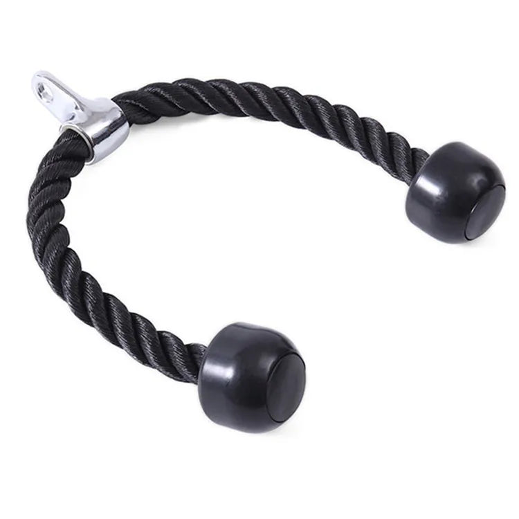 70cm Heavy Duty 2.5cm Dia Stainless Steel Gym Workout Tricep Rope Rubber and Nylon Strength Training Pull Down Feature