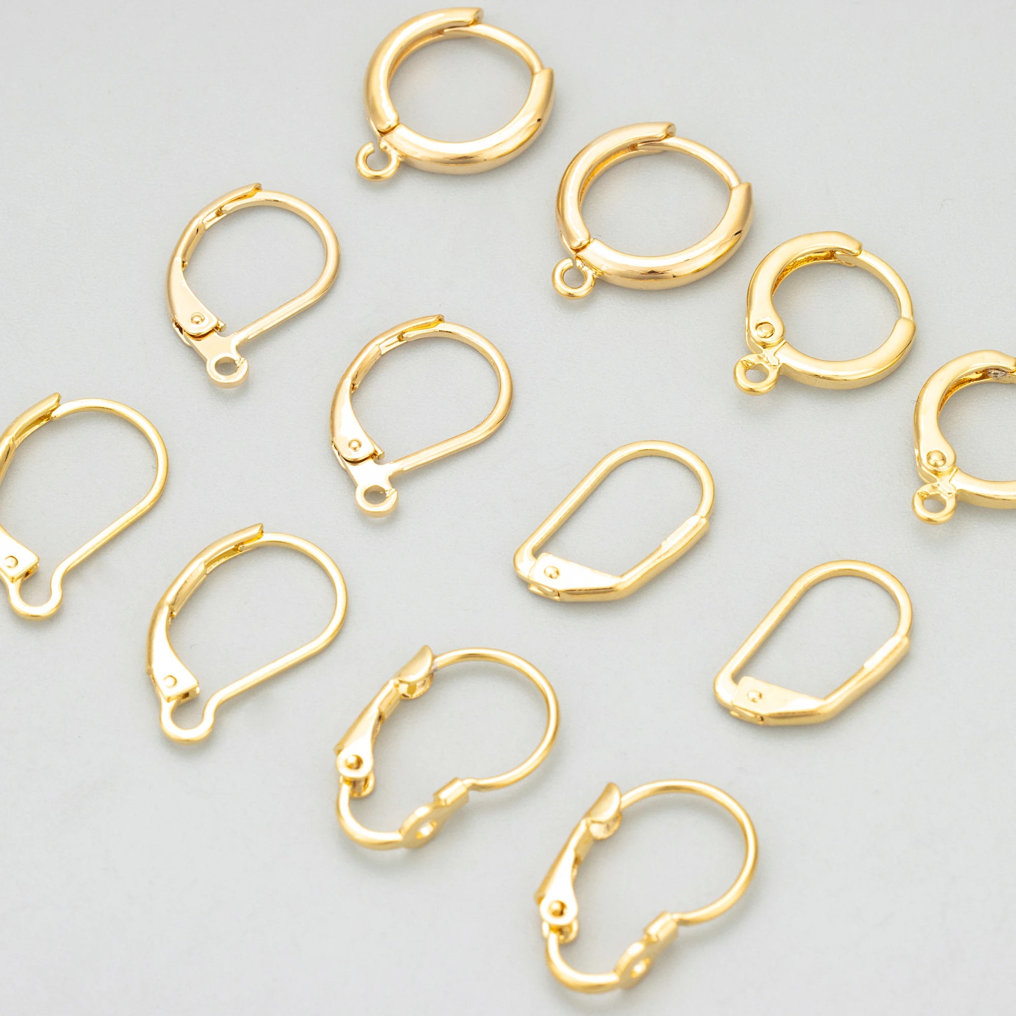 MF72  20pcs/lotwholesale Jewelry Accessoriesnickel Free18k Gold Rhodium Platedcopperclasp Hooksdiy Earrings