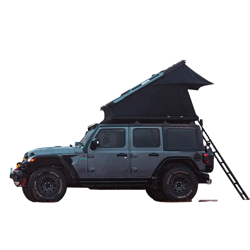 HOTO High Rise Rooftop Tent Car Outdoor Raised Camping Tent Aluminum Alloy Hard Shell Large Space Roof Top Tent for Van