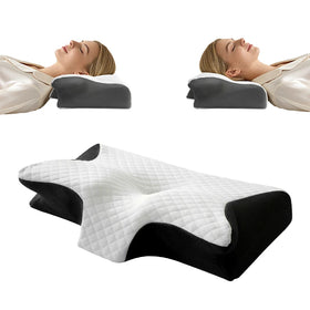 2025 Custom Ergonomic Memory Foam Bed Pillow Modern Solid Style Orthopedic Soft Comfortable Cervical Sleep Pillow