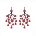 Abiding Natural Red Agate Gemstone Branches Jewelry 925 Sterling Silver Luxury Drop Earrings Women for Wedding