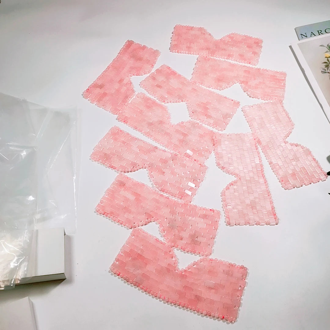 DIY Gems Hot Selling Natural Jade Rose Quartz And Cold Gel Eye Mask For Massage
