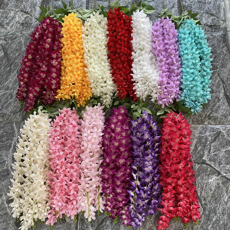 New White Hanging Flower Artificial 5 Forks Wedding Arch Decoration Flowers