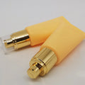 Hot Sale 30g 50g Yellow Matte Cosmetic Plastic Tube Cream Dispensing Empty Vacuum Pump Bottle Soft Tube