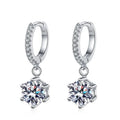 G2306 Wholesale Zircon Huggie Earring Hoops With Charm Six Claws Moissanite Hoop Women Fashion Jewelry Earrings